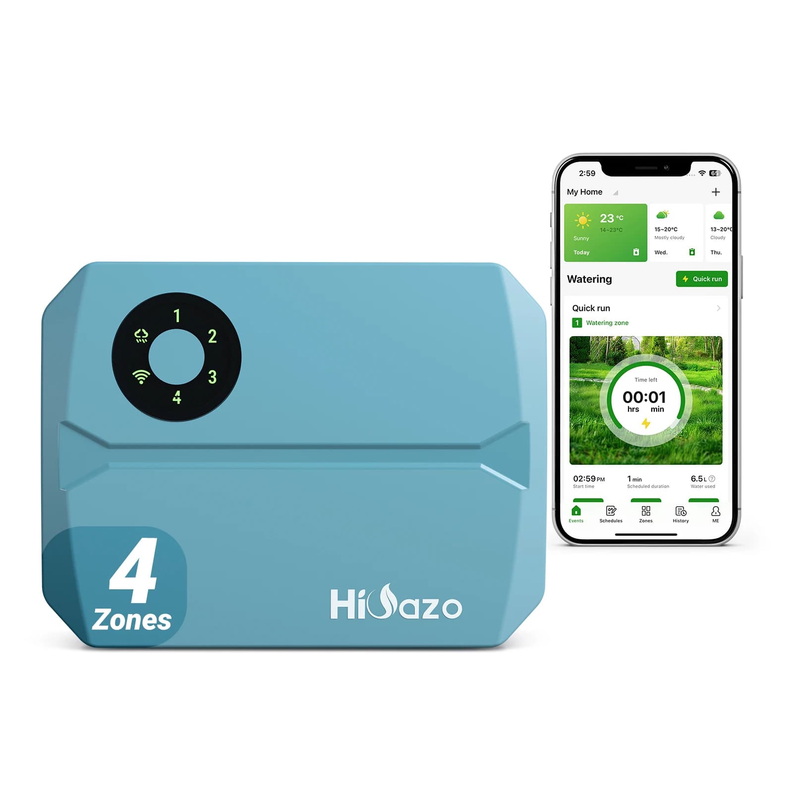 4 Zone Wireless Irrigation Controller Home Garden Prato Courtyard Intelligent irrigation controller with water hammer protection European Spina