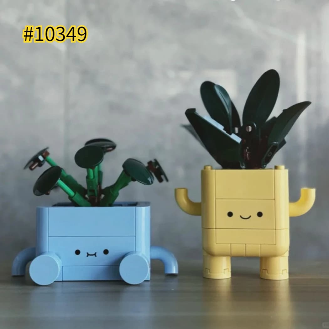 Set di blocchi da costruzione MOC Happy Plants compatibile con Legoed 10349, adatto per regali di decorazione natalizia e di compleanno