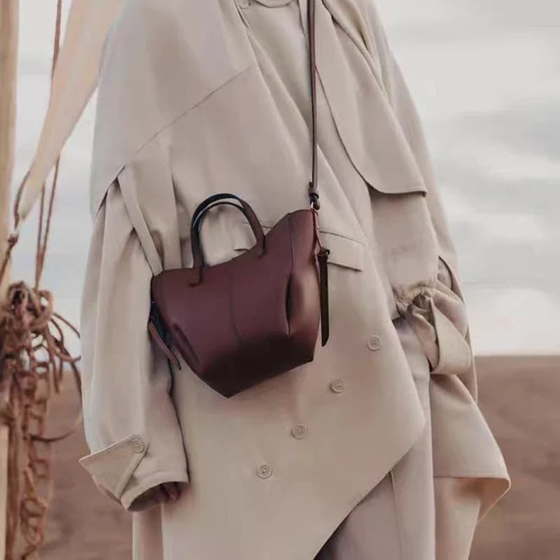 Nuova Borsa Grande da Donna 2026 in Vera Pelle Lychee, Borsa a Tracolla e a Spalla, Borsa Moda per il Pendolarismo
