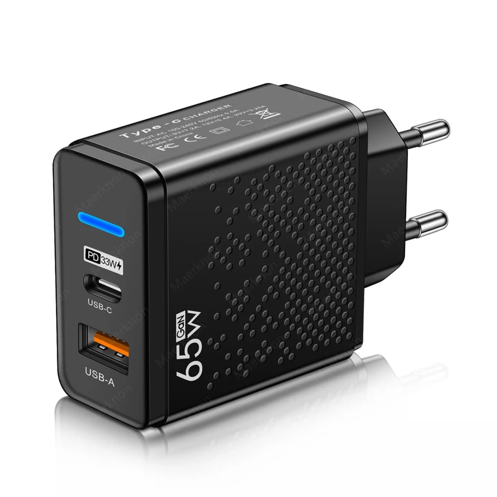 Caricabatterie USB C da 65W caricabatterie USB tipo C caricabatterie per cellulare PD 3.0 adattatore di alimentazione per iPhone Xiaomi Samsung Poco Realme Oneplus