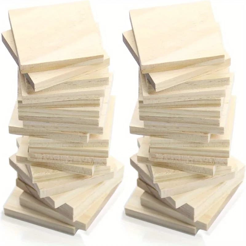 20 blocchi di legno vuoti da 2x2 pollici per la lavorazione: legno naturale non finito, ideali per progetti fai da te, intaglio, pirografia, pittura