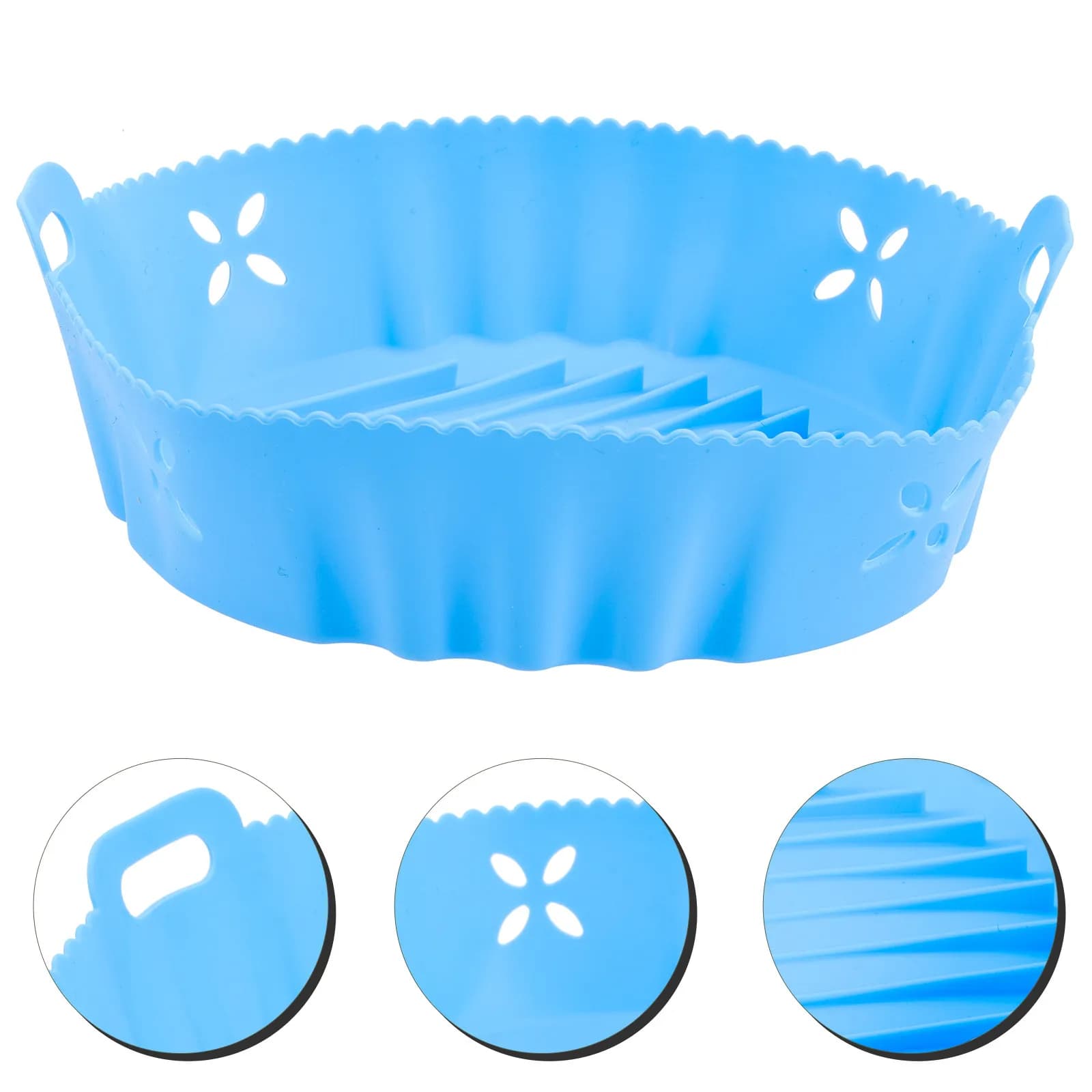 Tappetino in Silicone per Friggitrice ad Aria, Riutilizzabile e Lavabile in Lavastoviglie, Antiaderente per Cestello Friggitrice, Forno, Microonde, Piano Cottura e Barbecue