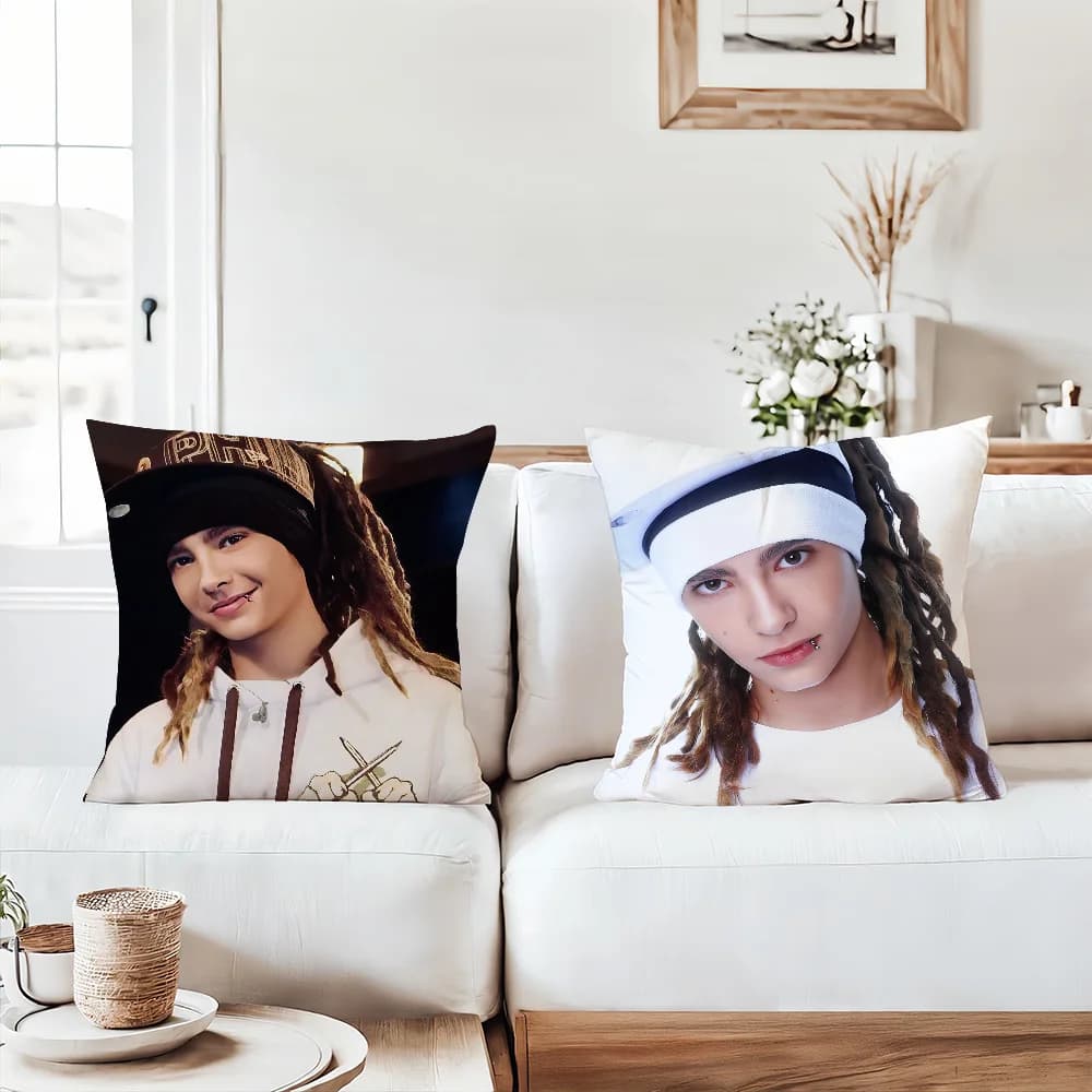 Federa per cuscino per chitarrista tedesco Tom Kaulitz Cuscini per ufficio adatti per divano, auto, camera da letto, fodera per cuscino decorativa