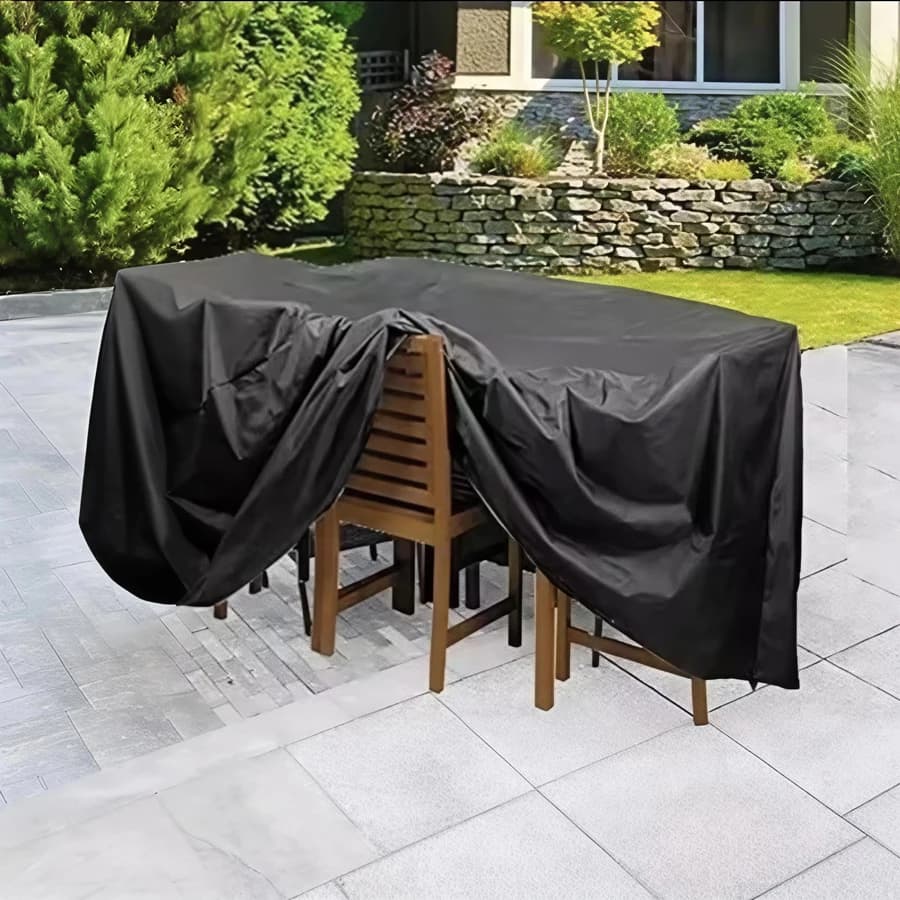 Waterproof Cover for Pure Black PVC Garden Chair, Rain Cover, Dustproof and Resistant to Usura, External Seat Protection