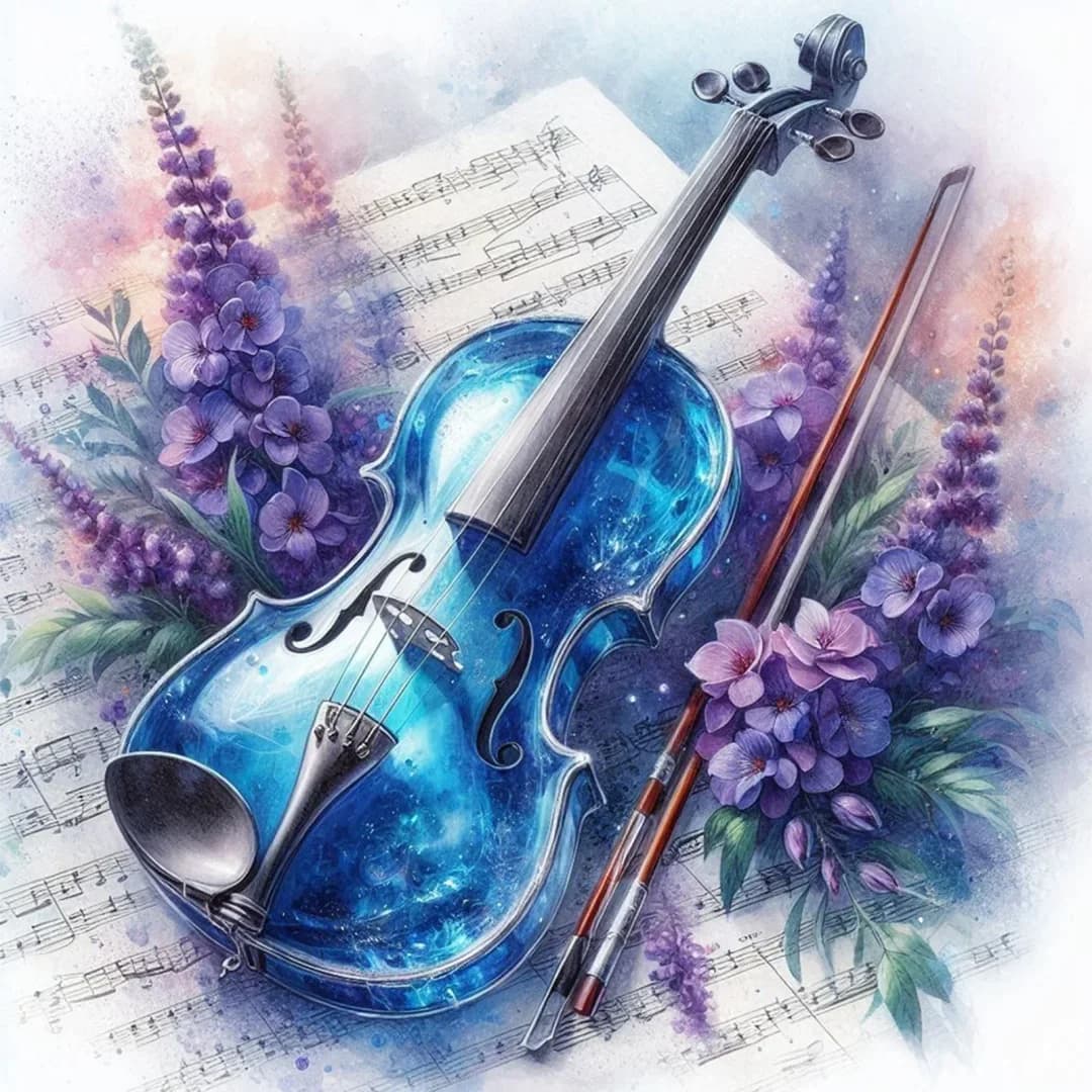 Violin And Flowers Diamond Painting Kits Photo Art 5d Diy Full Drills Mosaic Cross Stitch Embroidery Home Decor Gift