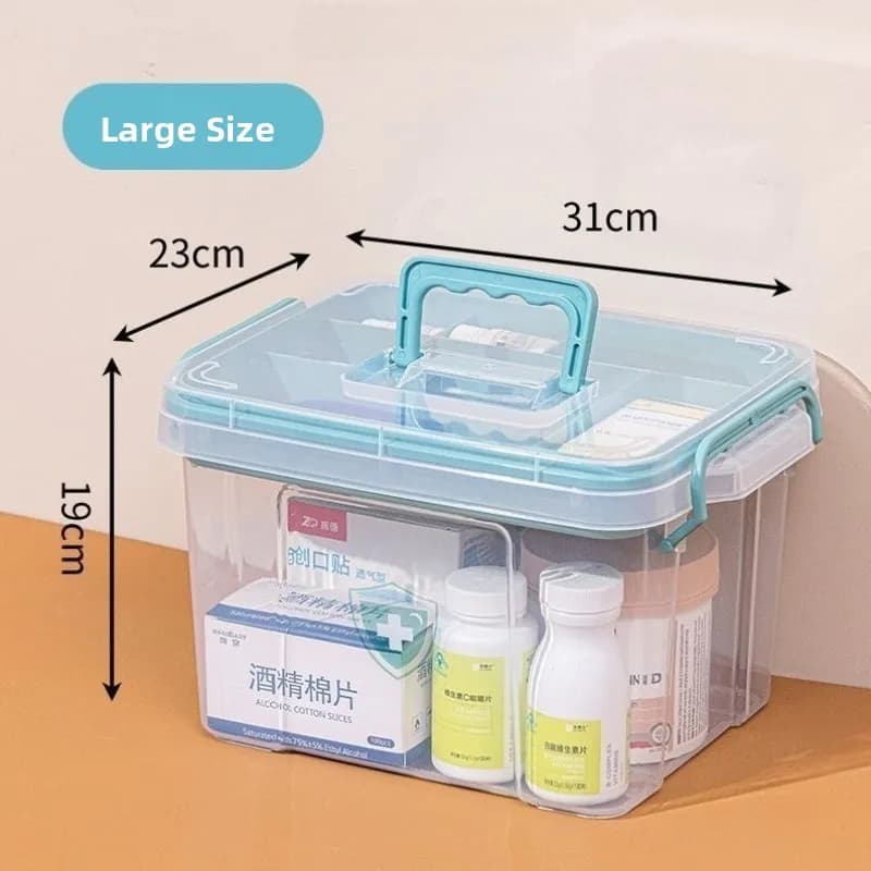 Kit di Pronto Soccorso Multifunzionale, Scatola per Medicinali, Protezione per Bambini, Essenziale per Studenti, Borsa per Medicinali in Plastica, Kit per Cura Domestica