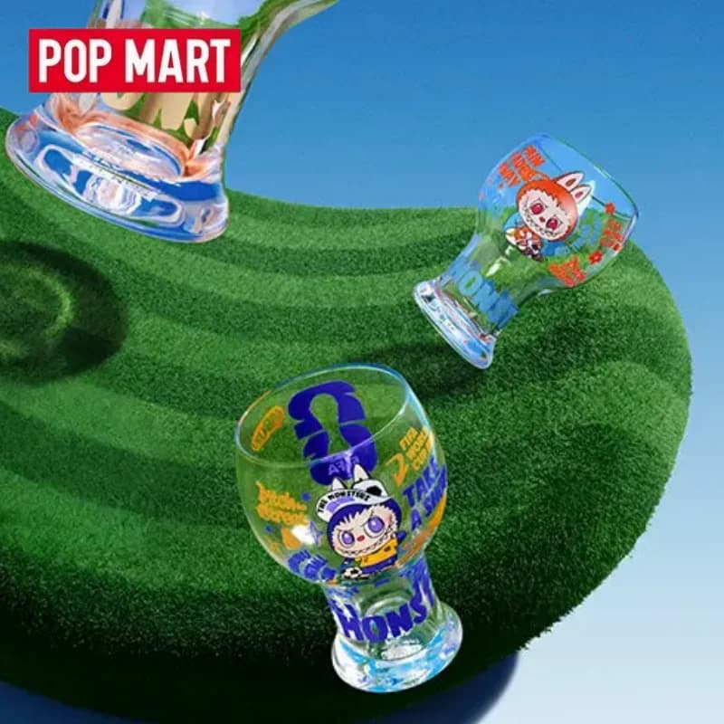 POPMART Labubu The Monsters Serie FIFA Bicchiere in Vetro Blind Box Mystery Box Statuetta Anime Giocattoli a Sorpresa Ornamenti da Scrivania Collezione