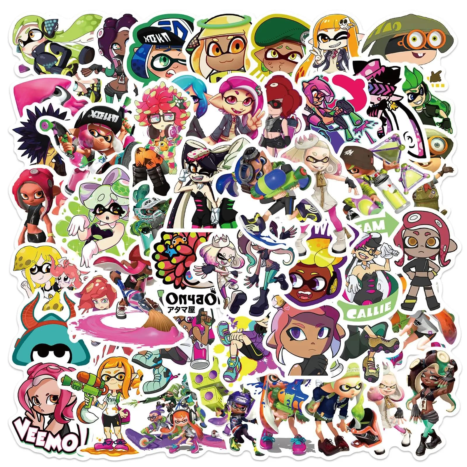10/30/50pcs Gioco Splatoon Skateboard Valigia da viaggio Telefono Laptop Bagagli Adesivi classici Decorazioni per la casa Fai da te Bambini Ragazza Giocattoli