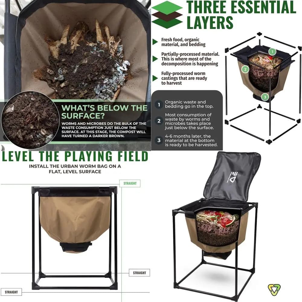 Composter per vermi Versione 2 - Raccolta facile con fondo completamente rimovibile con cerniera
