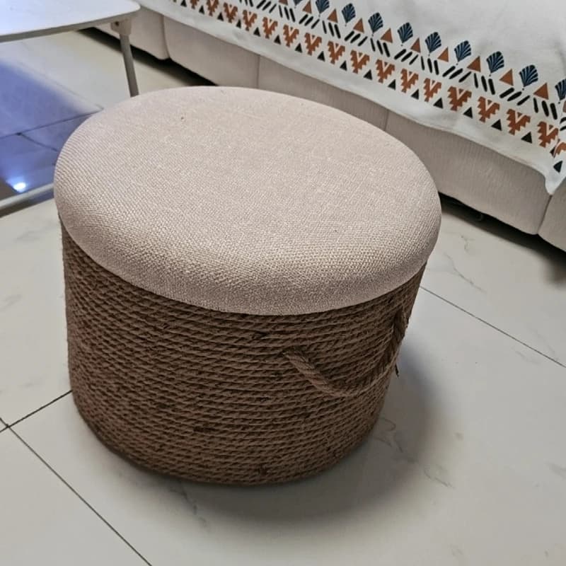 Handwoven Jute Meditation Cushion Round Yoga Mat Thick Breathable Floor Pad for Living Room Balcony Window Sit