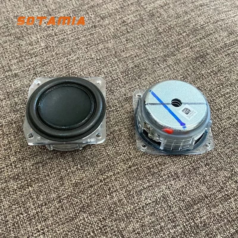 SOTAMIA 2Pcs 1.5 Inch Crystal Transparent Basin Full Range HiFi Speaker 4Ohm 20W Audio Loudspeaker for Harman Bluetooth Speaker