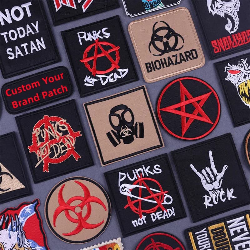 Toppe termoadesive da ferro ricamate punk sui vestiti Toppa termoadesiva hippie rock per abbigliamento Appliques adesivi ricamati fai da te
