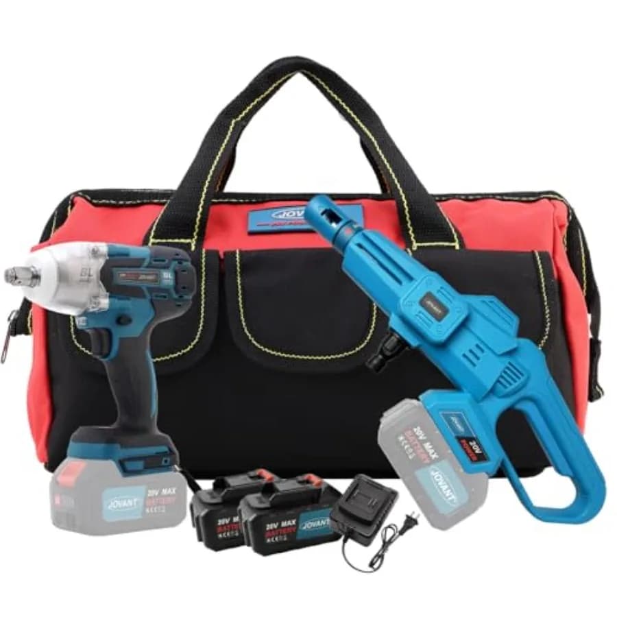 Kit Combinato Idropulitrice Senza Fili e Avvitatore Elettrico a Impatto da 1000 Nm con Batteria e Caricabatterie, Avvitatore Elettrico per Auto