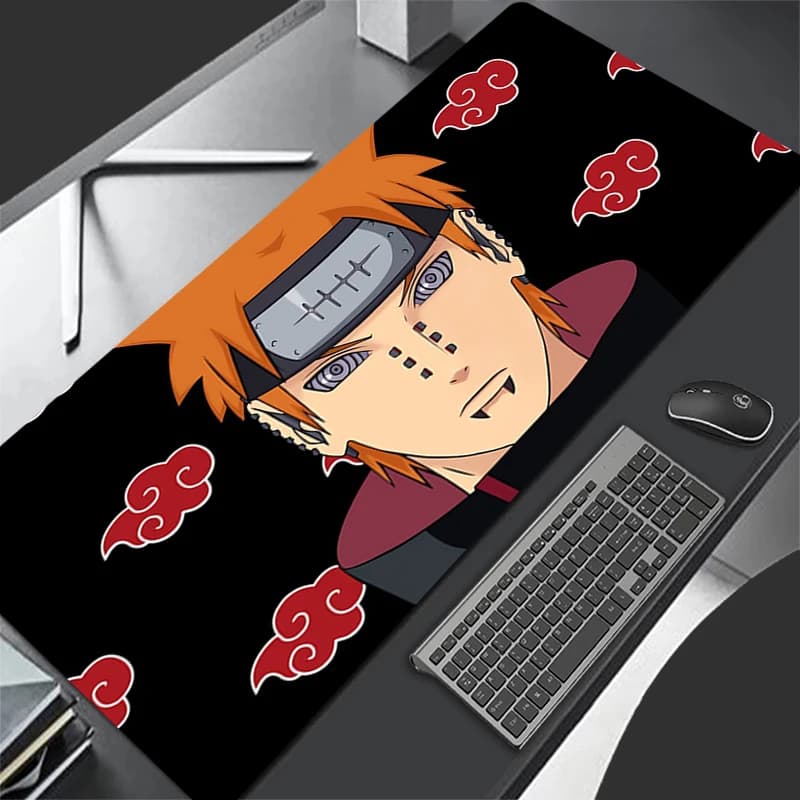 Tappetino per mouse Lockedge, accessori da gioco di grandi dimensioni, per computer, Naruto Pain, in gomma naturale, tappetino per tastiera e mouse, tappetino per mouse da scrivania, per regalo