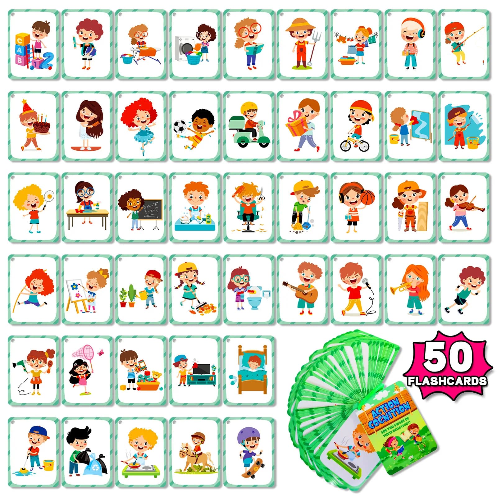 50 pz/set carta di apprendimento cognitivo carte Flash di memoria divertenti giocattoli educativi per la prima educazione per bambini bambini