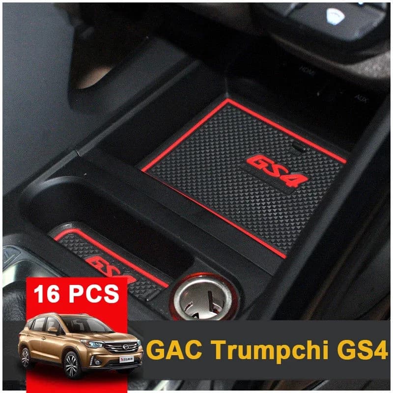 For GAC Trumpchi GS4 2015 2016 2017 2018 Rubber Car Door Groove Mats Non-slip Interior Door Cup Armrest Storage Pad