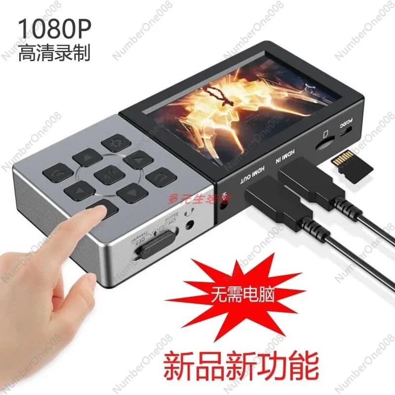 Ezcap273 HDMI Audio and Video Capture Card Playback Box with Screen 1080p60 One Key Recording to TF Card