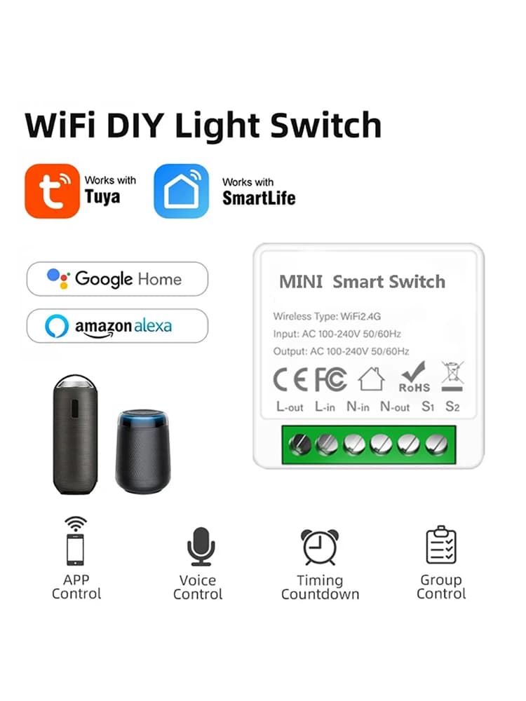 16A Tuya Zigbee 3.0 Mini Smart FAI FROM YOU 2 Vie Smart Home Control Switch, Smart Home Automation Relay Switch Works with Alexa Google Home Yandex