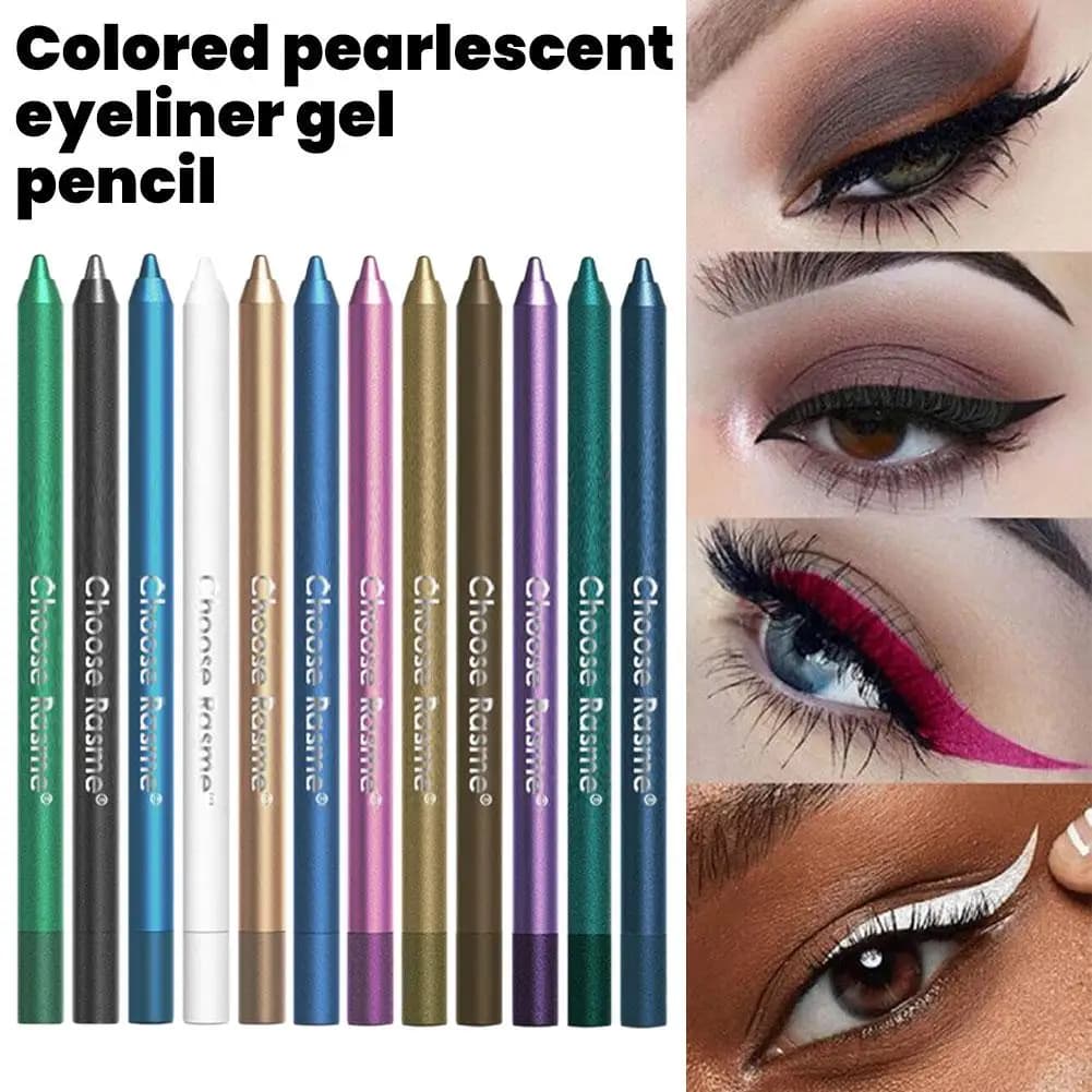 12PCS Glitter Eyeliner Pencil Set Waterproof Long-Lasting Smooth No Clumping Pearlescent Shades Aegyosal Party Eye Makeup