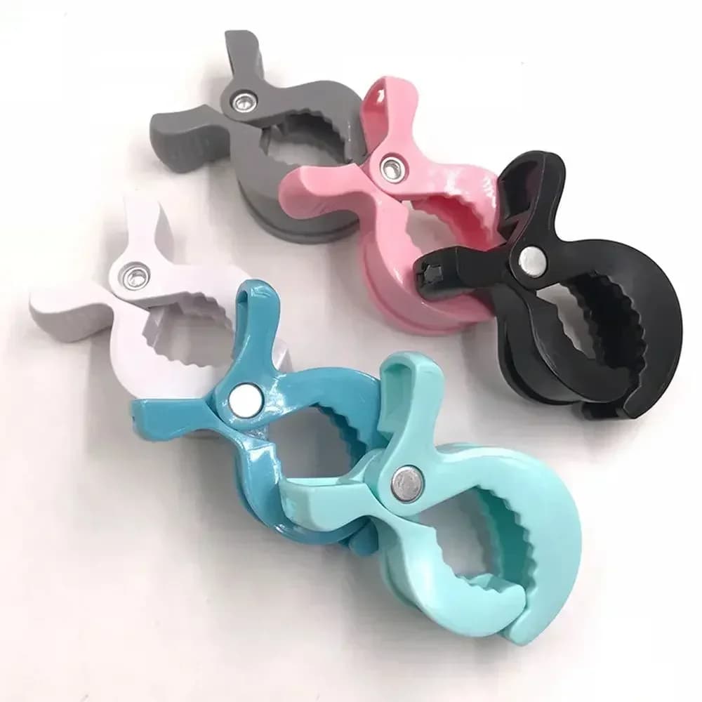 2 Pezzi Ganci a Clip per Passeggino, Nuovi Ganci a Coccodrillo Portatili per Passeggino, Accessori per Seggiolino Auto e Passeggino