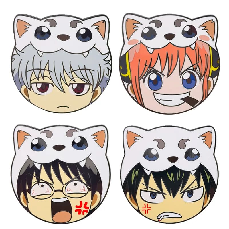 Anime Gintama Metal Badges Gintoki Kagura Shinpachi Hijikata Pins Manga Brooches Backpack Bag Clothing Lapel Cosplay Toy Decor