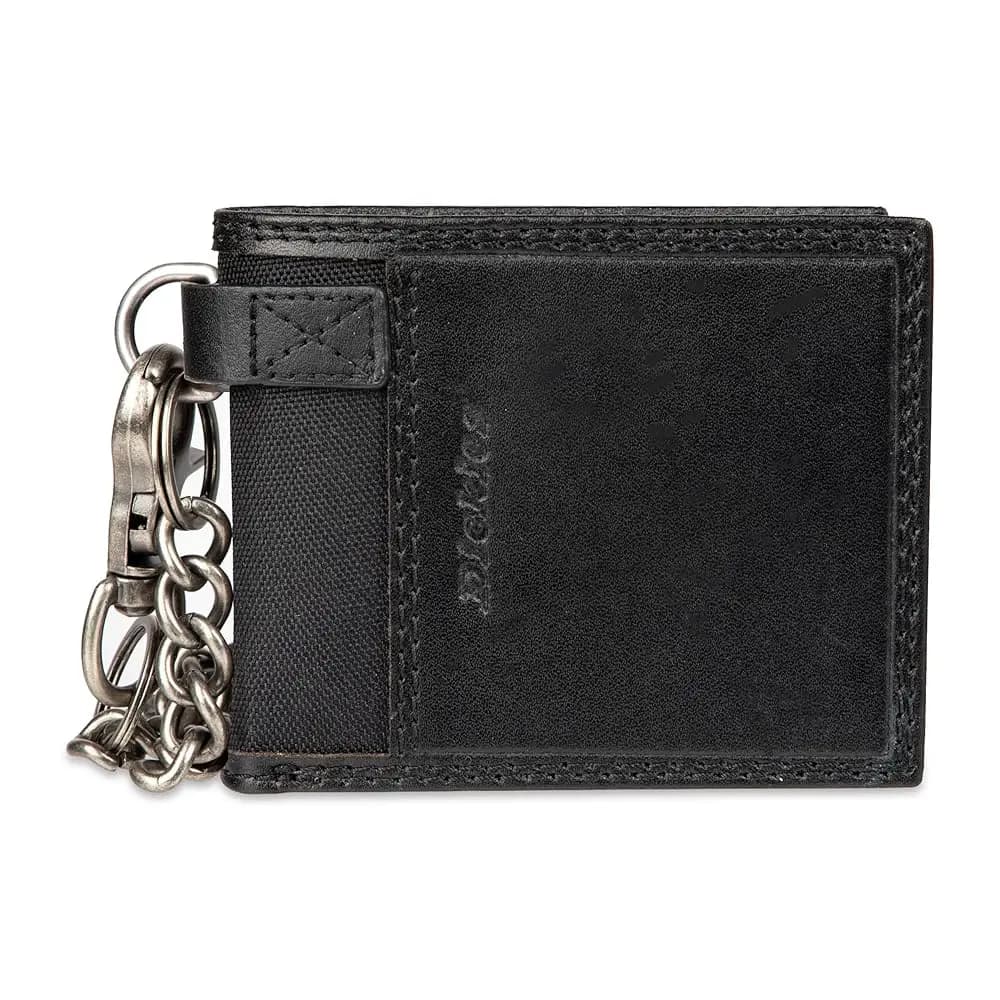 Portafoglio Bifold in Pelle con Catena RFID per Uomo, Nero