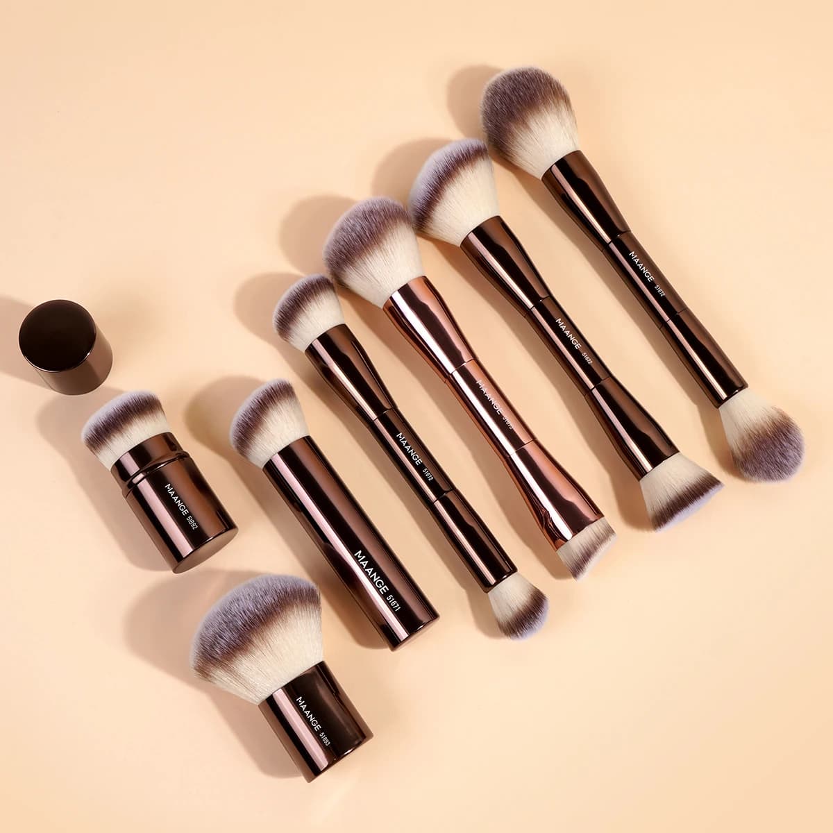 MAANGE Professional Makeup Brush Set Double Head Dust Background Corrector Makeup Brush Soft Fiber Cosmetic Hair Beauty
