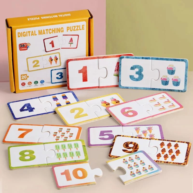 Blocchi digitali per bambini, puzzle, tavole puzzle, abbinamento cognitivo digitale, giocattoli puzzle per la prima educazione