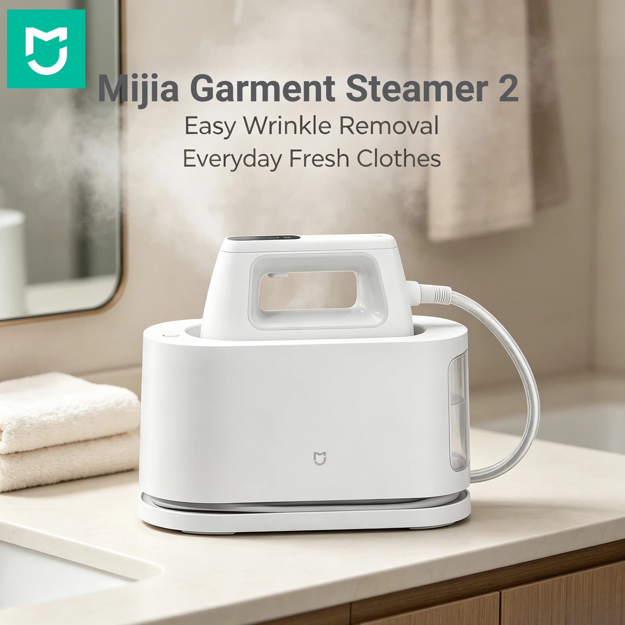 Mijia Garment Steamer 2 Portable Handheld Steam Iron Powerful Steam Wrinkle Remover for Household Clothes Ironing 220V