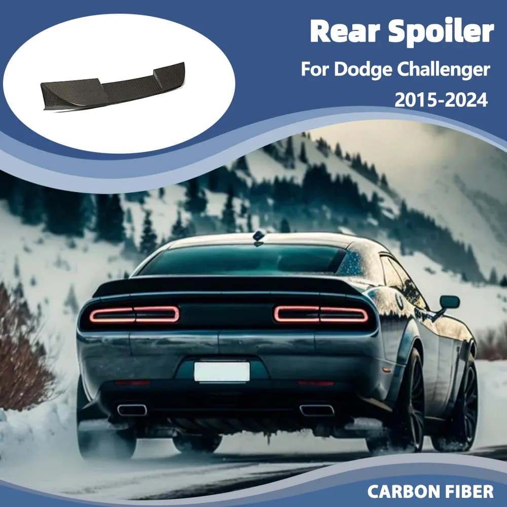 Rear Spoiler For Dodge Challenger SXT / R/T / Scat Pack / Hellcat 2015-2024 Carbon Fiber Rear Trunk Spoiler Boot Wing Lip