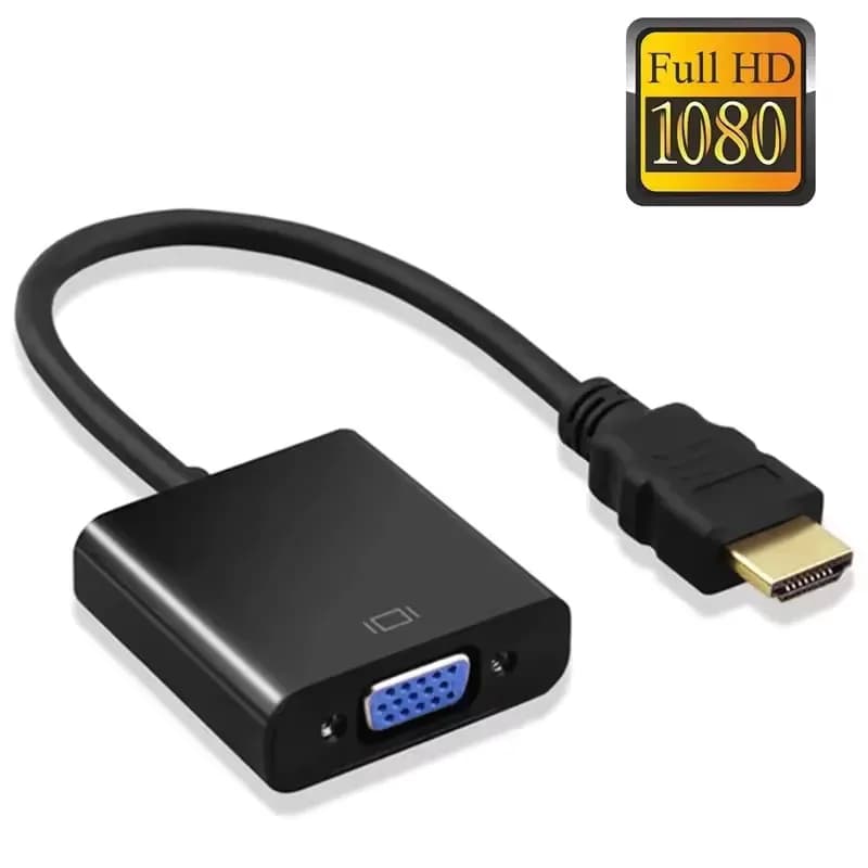 Convertitore da HDMI a VGA HD 1080P con alimentazione audio, adattatore da HDMI maschio a VGA femmina per tablet, laptop, PC, TV