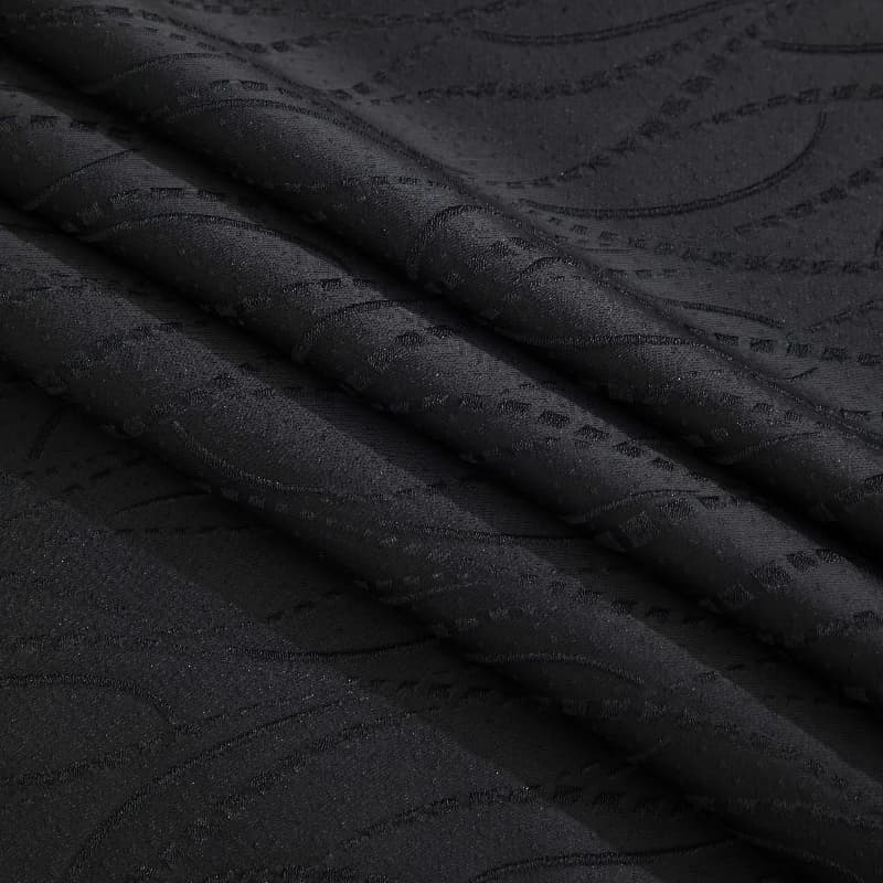 Black Large Floral Stripe Jacquard Curtains Fabric Handmade Sewing DIY Home Designer Dress Crafts Material Background Costume