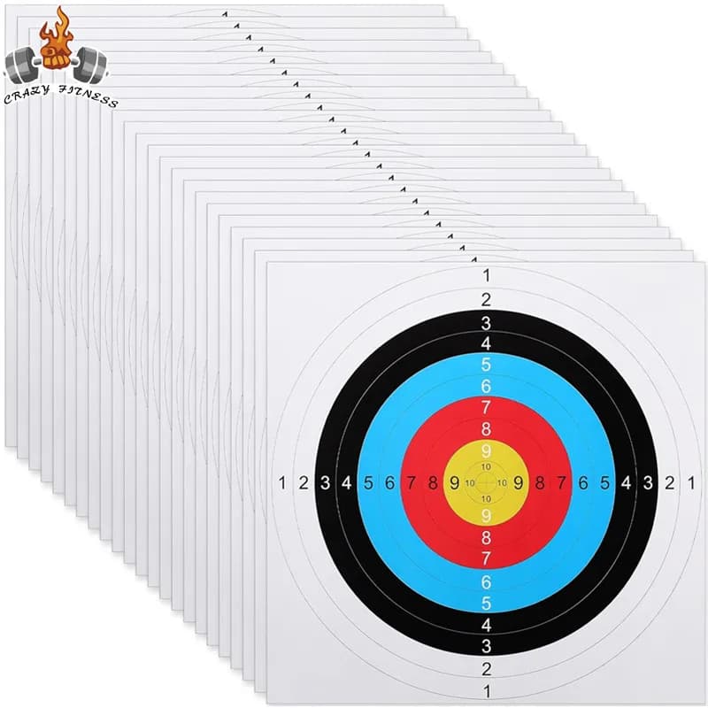 10/50Pc 40x40cm Campo di Tiro di Carta Bersagli Bullseye Tiro Con L'arco Pratica di Formazione Arco Freccia Freccette Carte di Caccia Shoot Accessori