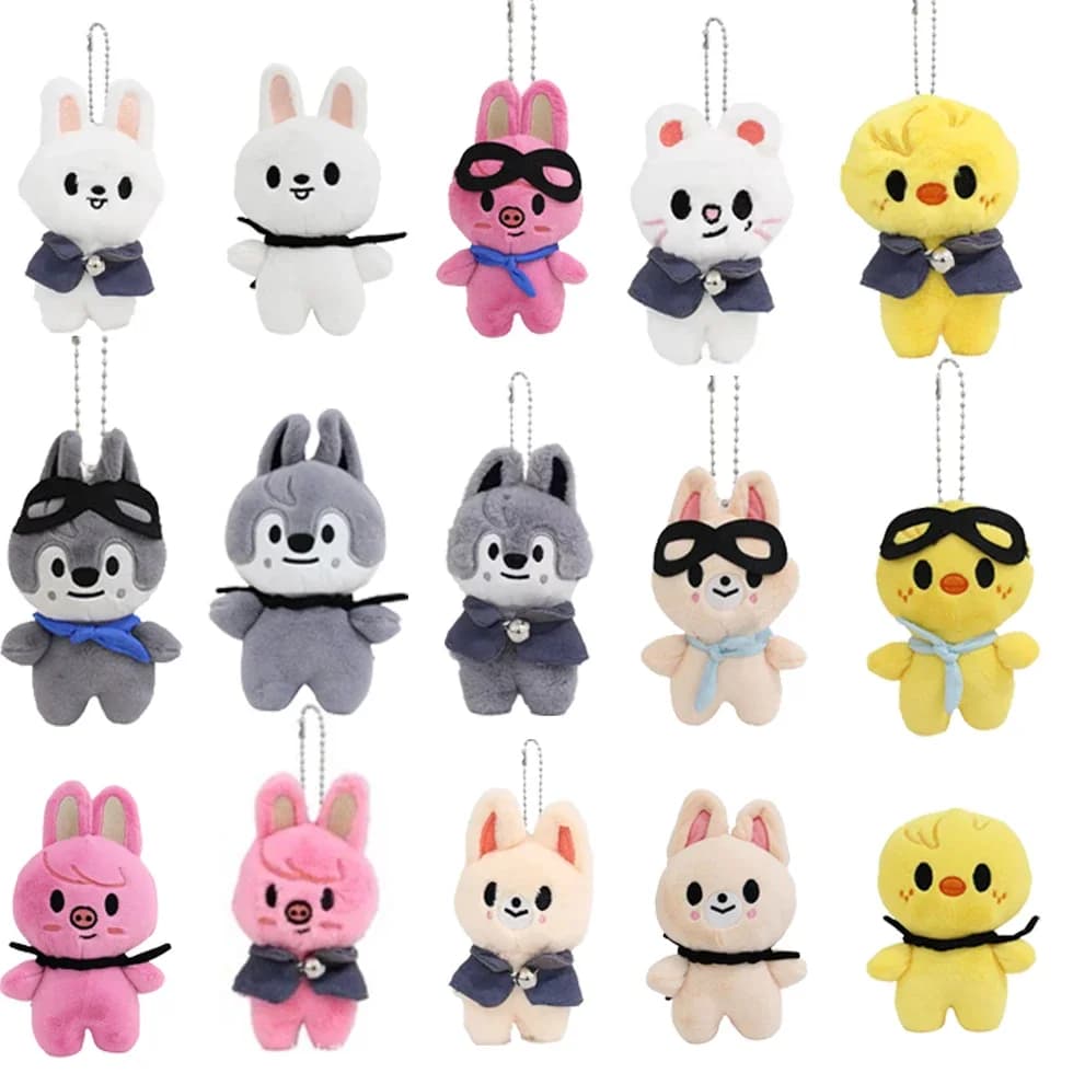 Skzoo Portachiavi in peluche Giocattolo Kawaii Skzoo Peluche Cartoon Peluche Bambola Kawaii Giocattoli Arredamento della camera Regalo per bambini