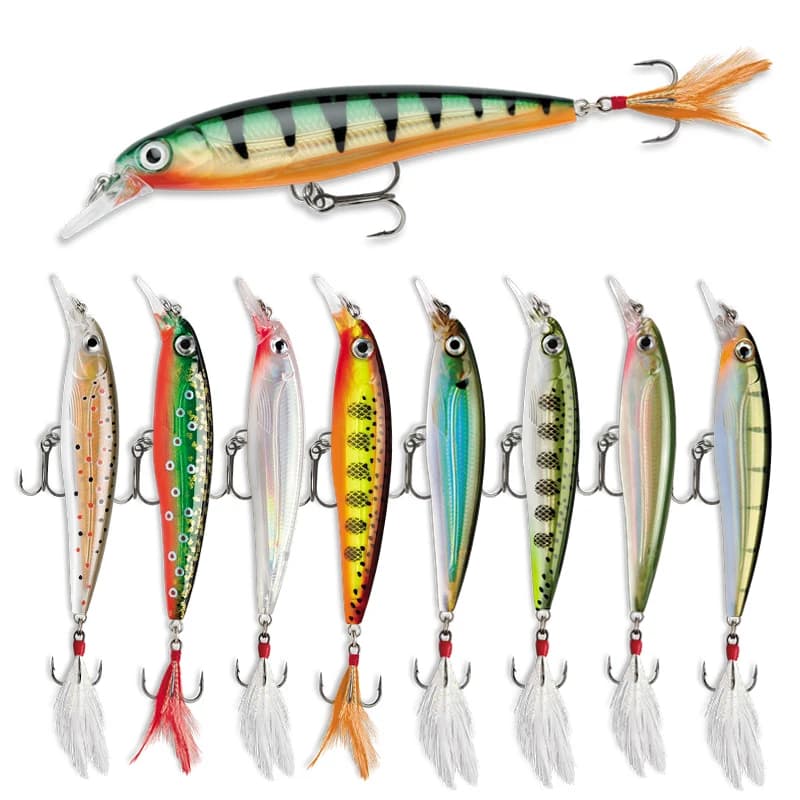 Esche da pesca galleggianti per pesciolini 70mm 7.2g Wobblers per trota d'acqua dolce Esca artificiale dura Luccio Carpa 3D Swimbait Attrezzatura Jerkbait