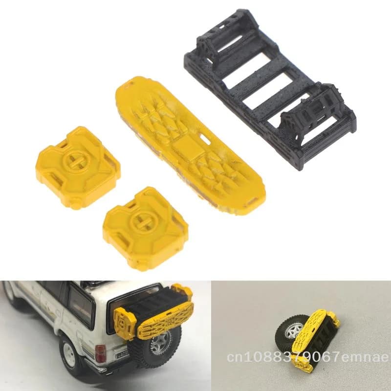 Set di Quattro Pezzi per Modellini di Soldati in Scala 1/64, Accessori Tattici Multifunzionali per Modifica Modelli Auto, Portaruota di Scorta Appeso