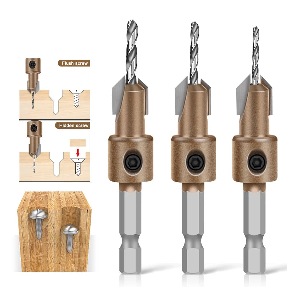 1PC 8/10mm Professional Grade Blind Hole Drill Alloy Drill Bit Woodworking Deep Hole Drill Bit Screw Installation Step Drill Bit