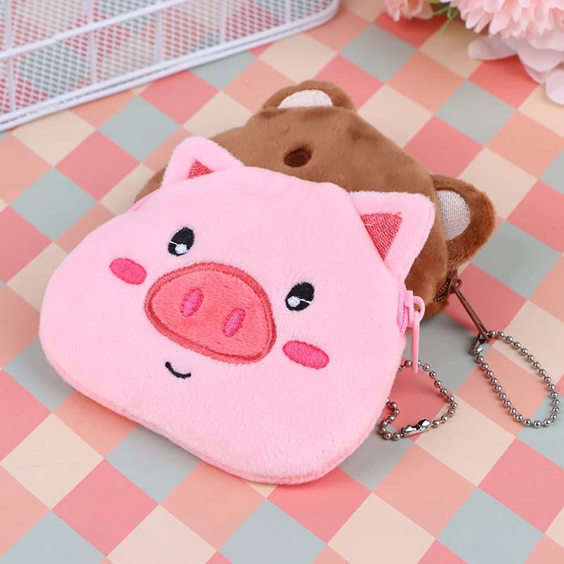 Portamonete animale peluche cartone animato Simpatico panda maialino orso pollo portamonete piccolo portafoglio borsa portaoggetti per bambino