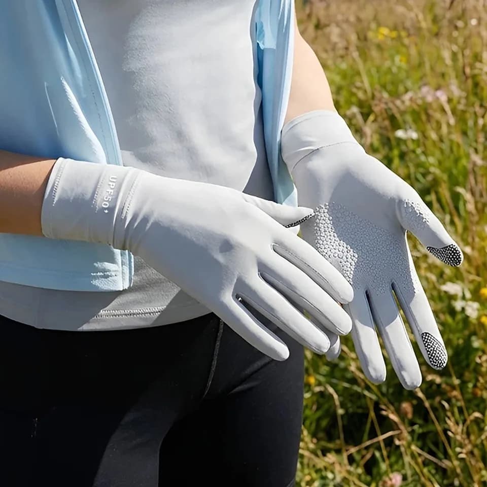 GTUBIKE Women's Sunscreen Gloves UV Protection Driving and Cycling Thin Ice Silk Summer Extended Anti Slip Touch Screen Gloves