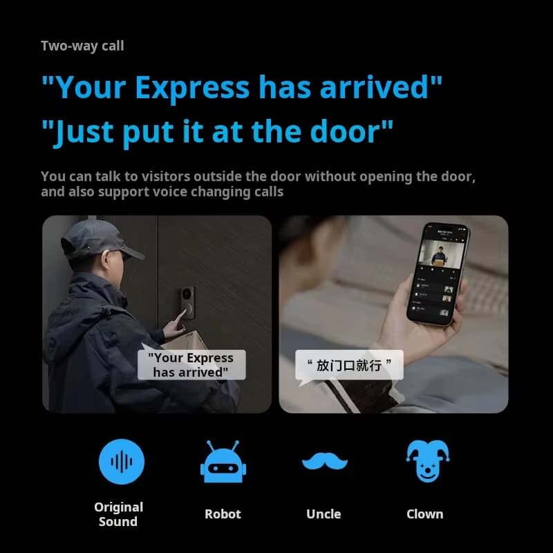 Campanello Video Intelligente Aqara G4 1080P HD, Videocitofono WiFi con Controllo Remoto per Casa Intelligente, Compatibile con App Homekit