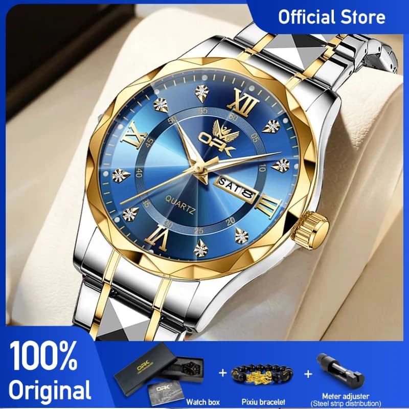OLEVS Brand OPK orologi da uomo Classic Business Style orologio al quarzo per uomo impermeabile luminoso data settimana esclusivo Fashion Design