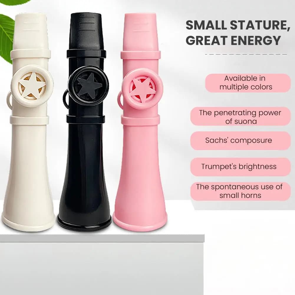 Kazoo in plastica da 13,5 cm con cordino facile da imparare Strumento musicale per flauto Kazoo per adulti per chitarra Ukulele violino tastiera per pianoforte