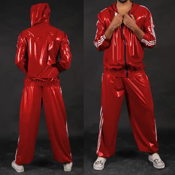 Rubber latex sports clothing set (Gummi): hoodie, jacket, trousers and sports suit | S-XXL