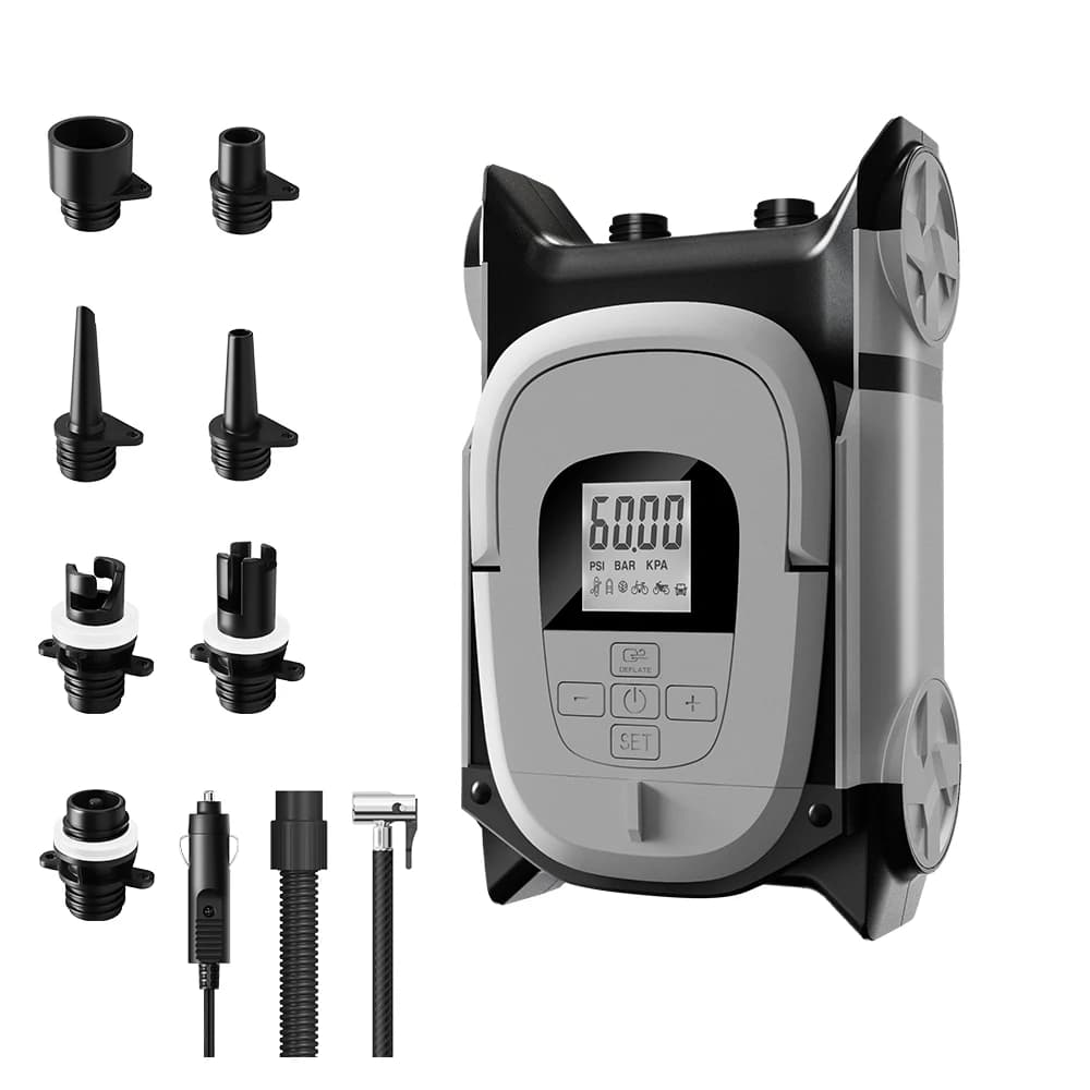 Compressore ad Alta Pressione 60PSI Certificato CE per Paddle Board, Pneumatici, Palloni da Basket, SUP Gonfiabili - DC12V 150W per Laghi e Fiumi