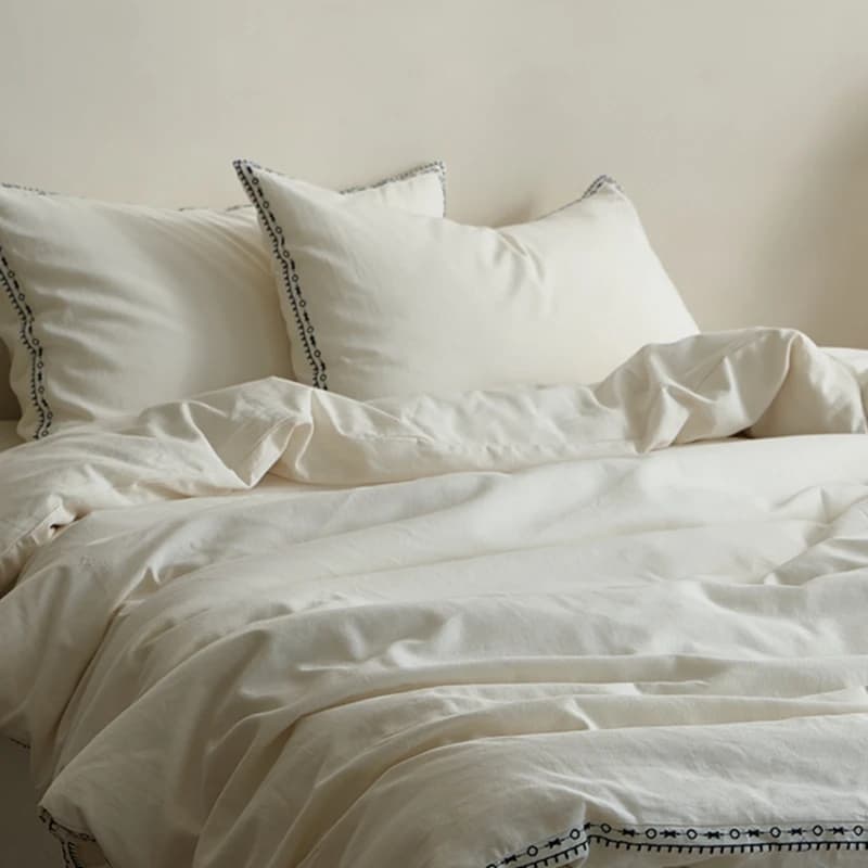 100% Linen-cotton Soft Bedding Set Princess Duvet Cover with Bed Sheet Pillowcase Bedspread Pillowcases Comforter Cover Sets