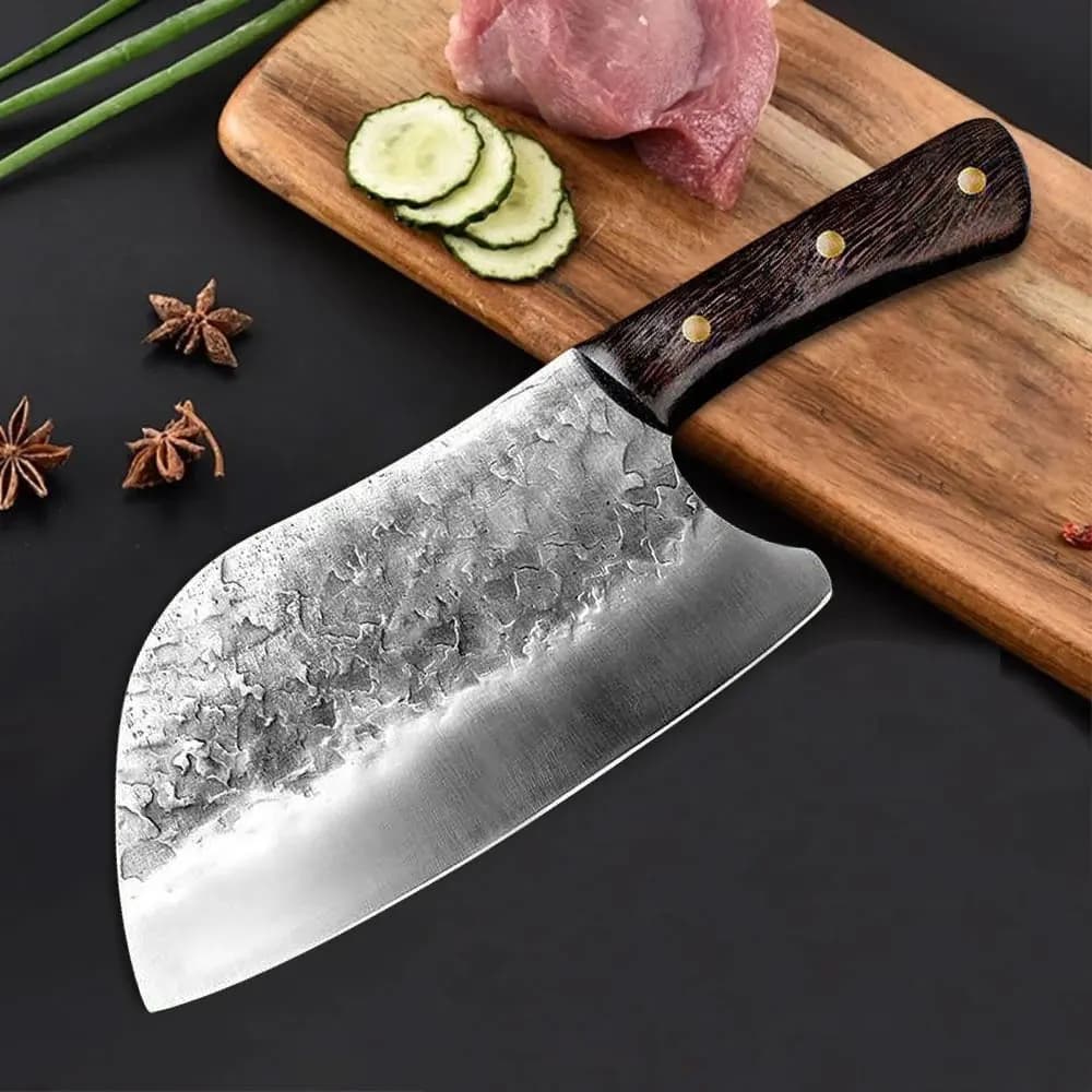 Handmade Forged Kitchen Knife Chef Knife High-carbon Bone Chopper Traditional Butcher Cleaver Slicing Knife Cooking Tools