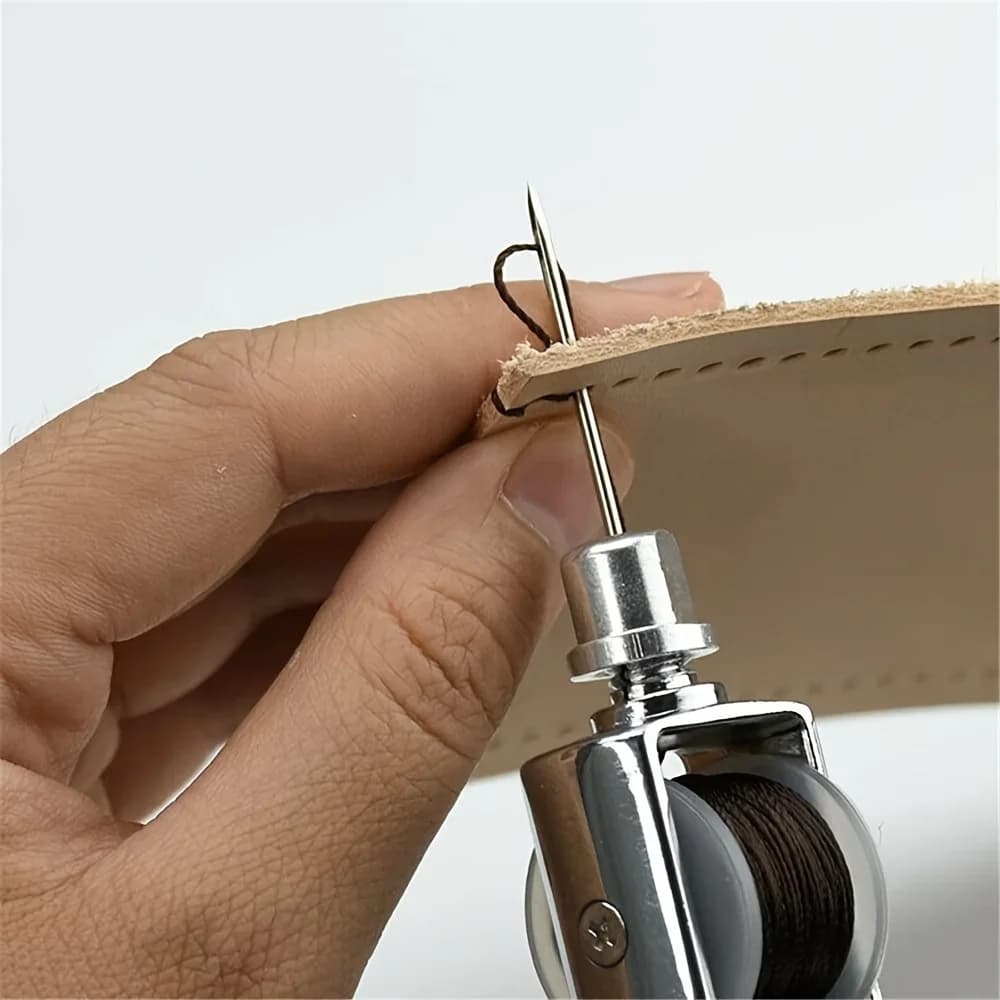 1 set di kit per cucire il cuoio, macchina da cucire portatile, macchina da cucire manuale per cuoio, strumento per cucire rapidamente