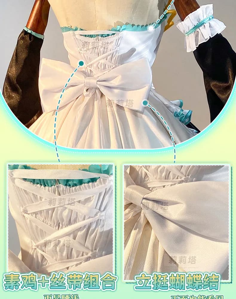 Costume Cosplay Hatsune Miku, Abito Lolita, Vestito da Principessa per Halloween e Natale, Gioco di Ruolo per Donne 1/3 Delusion
