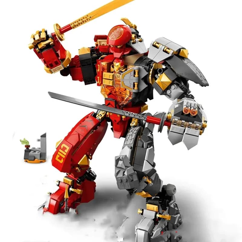 Fire Stone Mech Building Blocks Mattoni Serie Ninja Compatibile 71720 Kit di film classici Modello Giocattoli per bambini per bambini Regalo di Natale