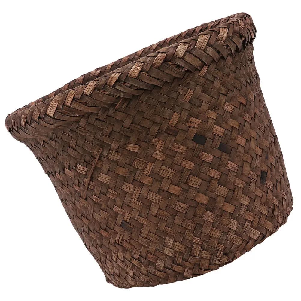 Cesto in Giunco Intrecciato Multiuso: Cestino da Scrivania, Contenitore per Rifiuti, Vaso per Piante, Organizzatore Decorativo, Contenitore per Oggetti Vari